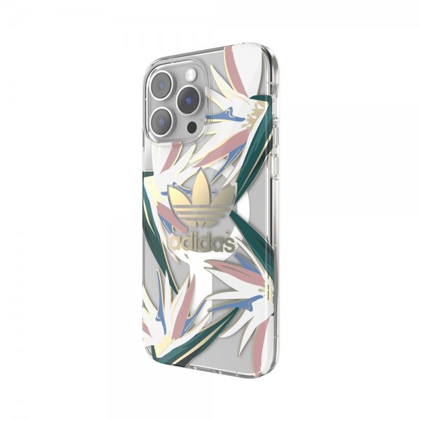 Adidas iPhone 14 Pro Max Cover Trefoil Klar Etui MagSafe Gold