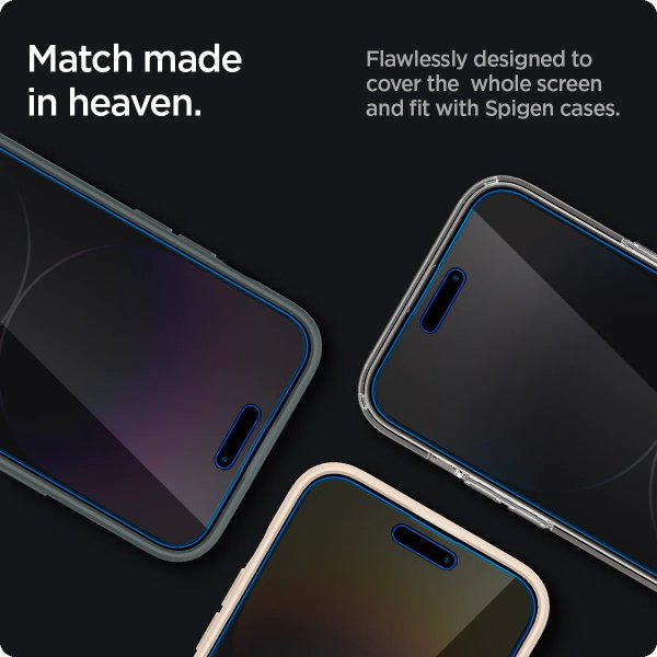 Spigen iPhone 14 Pro Max Skærmbeskyttelse GLAS.tR EZ Fit Privacy 2-pak