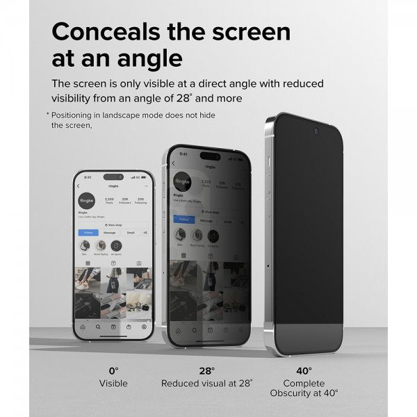 Ringke iPhone 14 Pro Max Skærmbeskyttelse Privacy Glass