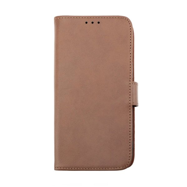 Rvelon iPhone 14 Pro Cover Ægte læder Kortlomme Brun