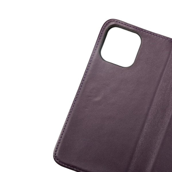 Rvelon iPhone 14 Pro Cover Ægte læder Kortlomme Lilla