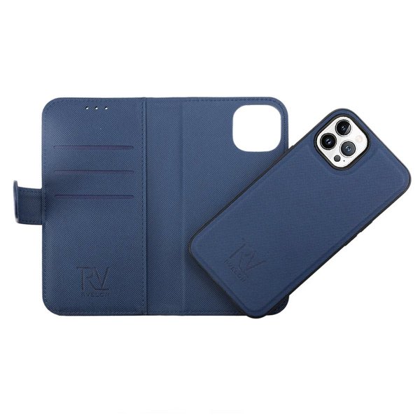 Rvelon iPhone 14 Pro Cover Magnetisk Aftageligt Etui Blå
