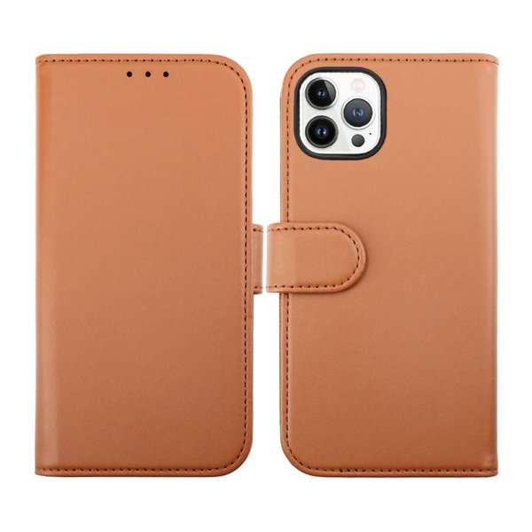 Rvelon iPhone 14 Pro etui magnetisk aftagelig skal brun