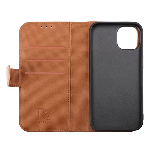 Rvelon iPhone 14 Pro etui magnetisk aftagelig skal brun