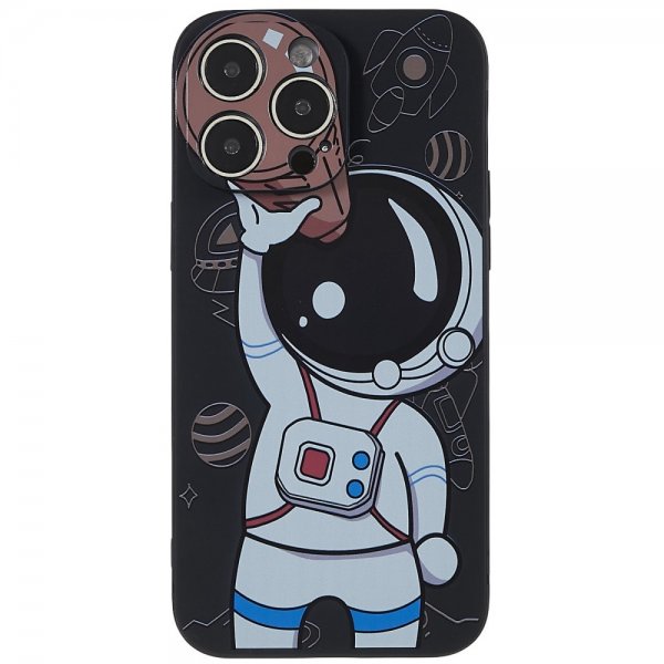 iPhone 14 Pro Cover Astronaut Sort Brun
