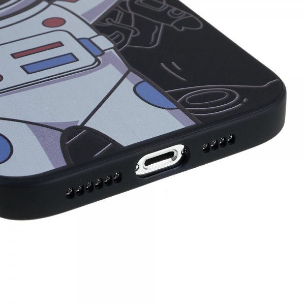 iPhone 14 Pro Cover Astronaut Sort Grå