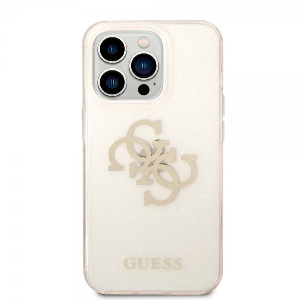 Guess iPhone 14 Pro Cover Full Glitter Guld