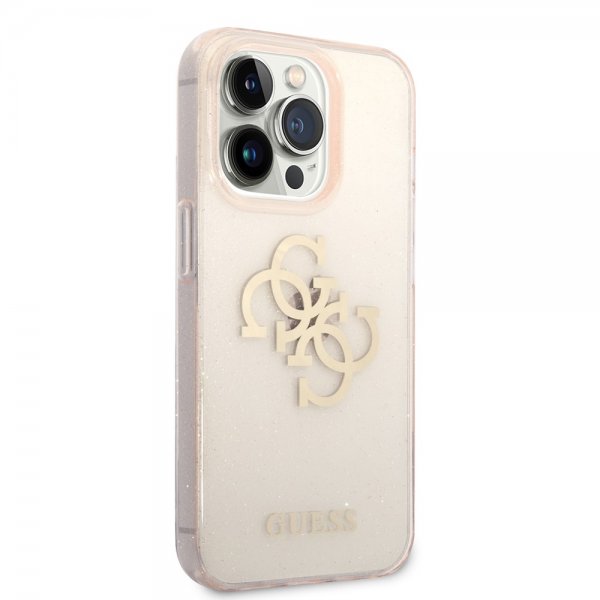 Guess iPhone 14 Pro Cover Full Glitter Guld