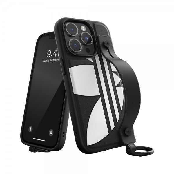 Adidas iPhone 14 Pro Skal Håndrem Cover Sort Hvid