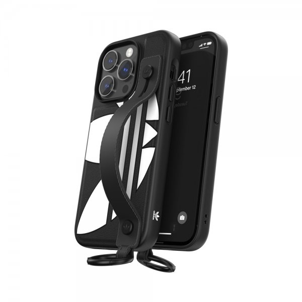 Adidas iPhone 14 Pro Skal Håndrem Cover Sort Hvid