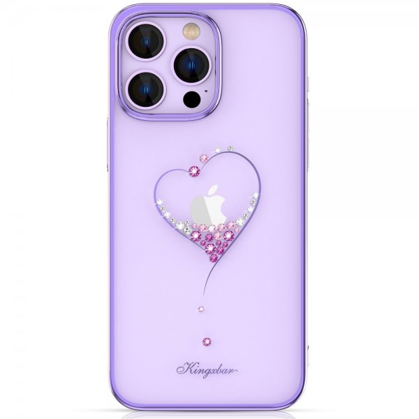 Kingxbar iPhone 14 Pro Cover Hjerte Mønster Lilla