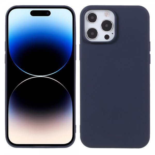 X-Level iPhone 14 Pro Cover Liquid Silicone Mørkeblå