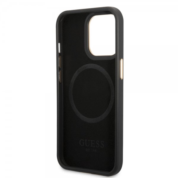 Guess iPhone 14 Pro Cover Metal Plate Logo MagSafe Sort