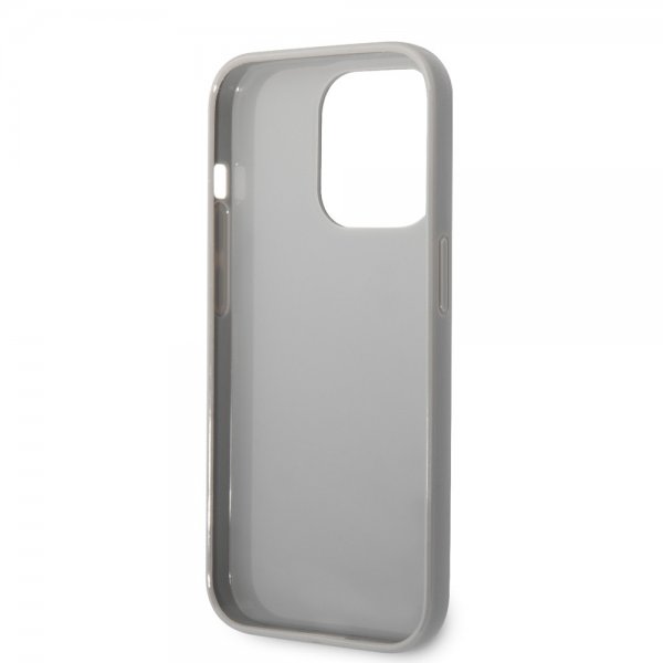 Karl Lagerfeld iPhone 14 Pro Cover Monogram Iridescent Silver