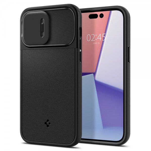 Spigen iPhone 14 Pro Cover Optik Armor MagFit Sort