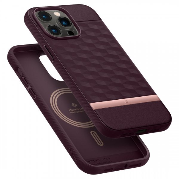 Caseology iPhone 14 Pro Cover Parallax Mag Burgundy Bean