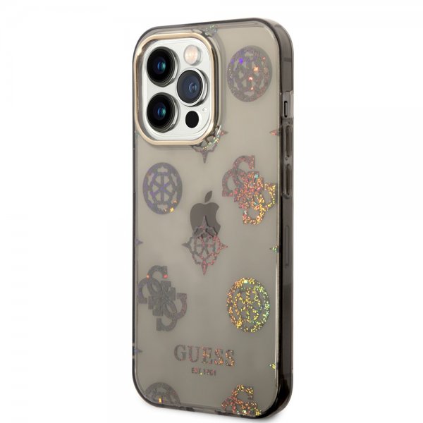 Guess iPhone 14 Pro Cover Peony Glitter Sort