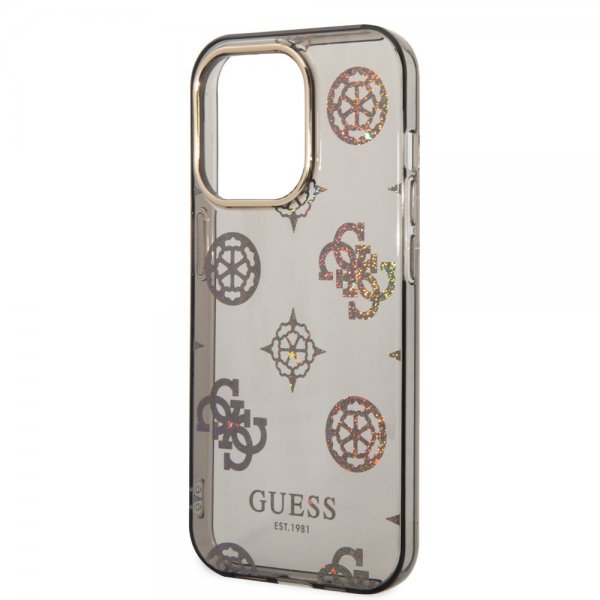 Guess iPhone 14 Pro Cover Peony Glitter Sort