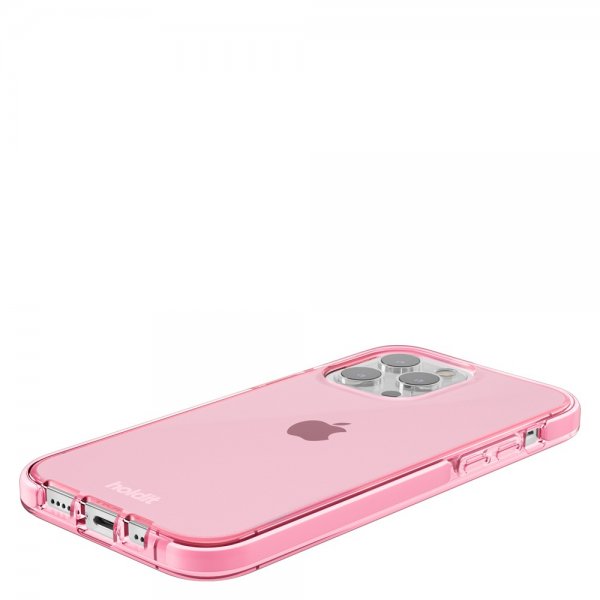 holdit iPhone 14 Pro Cover Seethru Bright Pink
