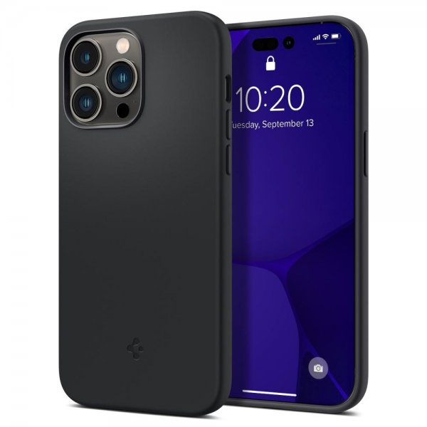 Spigen iPhone 14 Pro Cover Silicone Fit MagFit Sort
