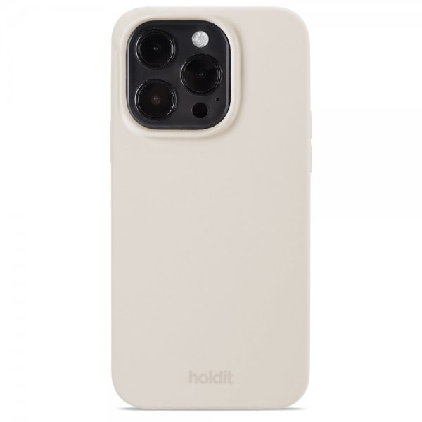 holdit iPhone 14 Pro Cover Silikone Light Beige