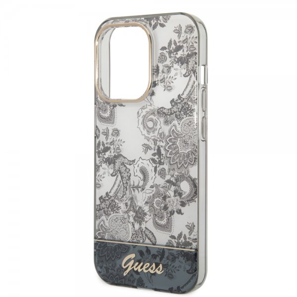 Guess iPhone 14 Pro Cover Toile de Jouy Grå