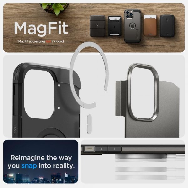 Spigen iPhone 14 Pro Cover Tough Armor MagFit Gunmetal