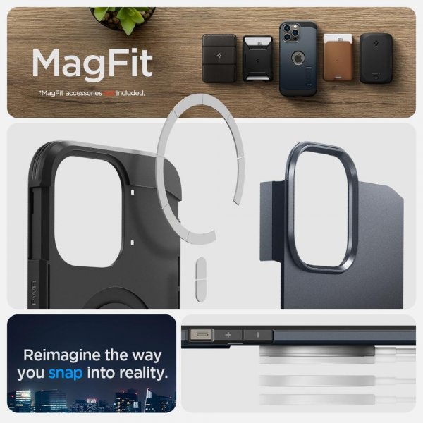 Spigen iPhone 14 Pro Cover Tough Armor MagFit Metal Slate