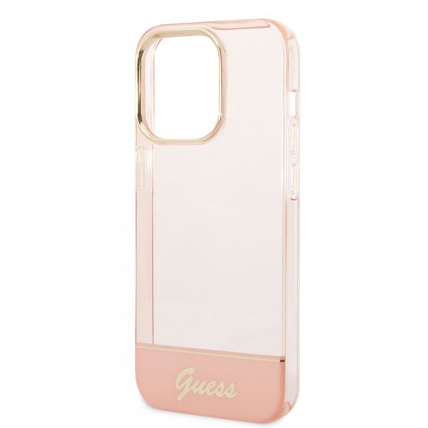 Guess iPhone 14 Pro Cover Translucent Rosa