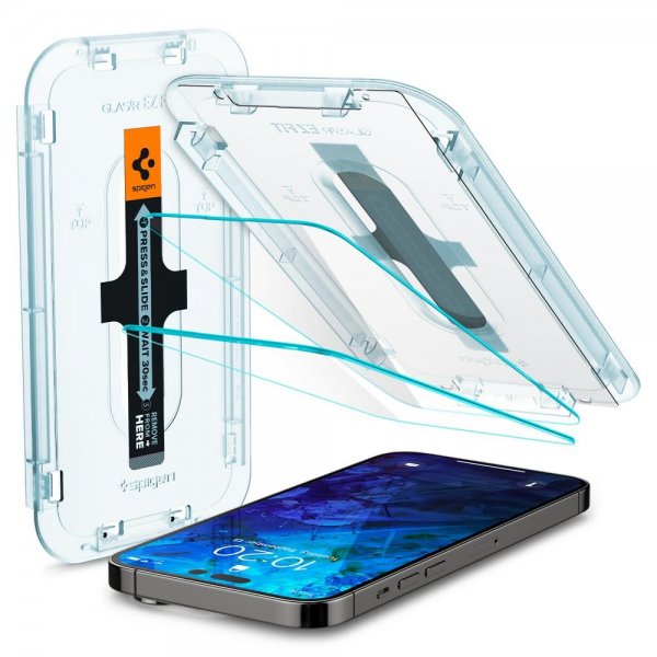 Spigen iPhone 14 Pro Skærmbeskyttelse GLAS.tR EZ Fit 2-pak