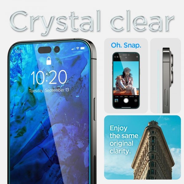 Spigen iPhone 14 Pro Skærmbeskyttelse GLAS.tR EZ Fit 2-pak