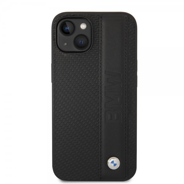 BMW iPhone 14 Cover Big Logo Stripe Sort