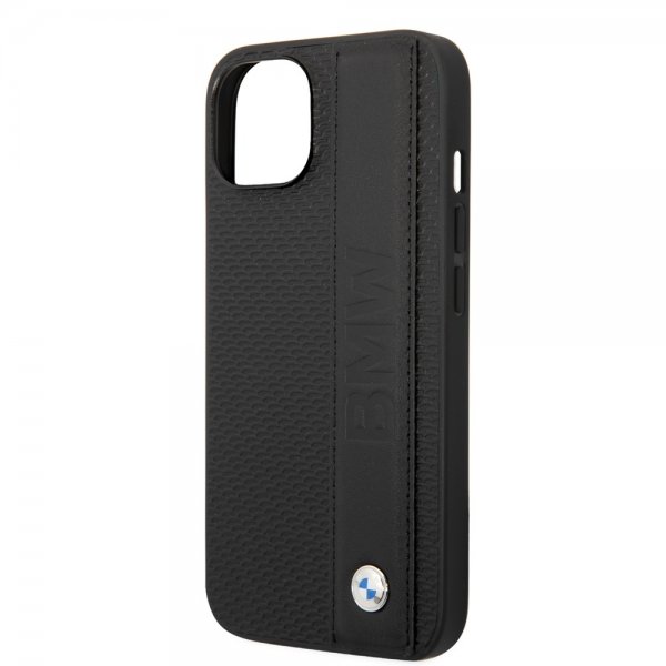 BMW iPhone 14 Cover Big Logo Stripe Sort