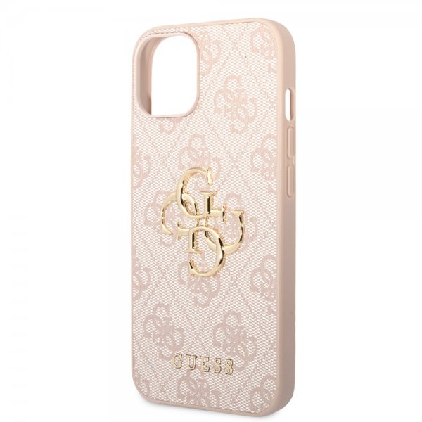 Guess iPhone 14 Cover Big Metal Logo Rosa