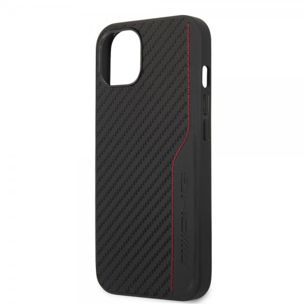 AMG iPhone 14 Cover Carbon Effect Stamped Logo Sort