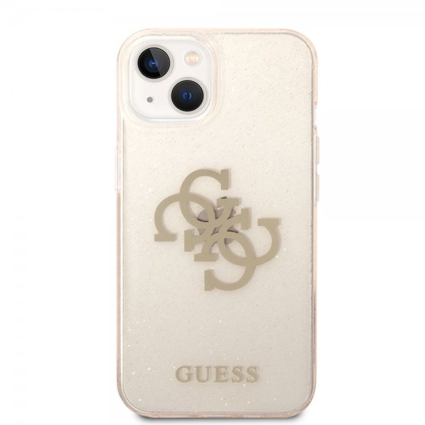 Guess iPhone 14 Cover Full Glitter Guld