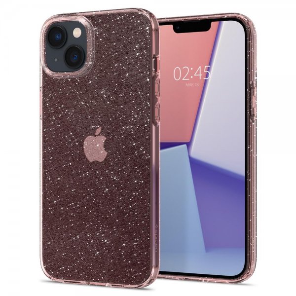 Spigen iPhone 14 Cover Liquid Crystal Glitter Rose Quartz