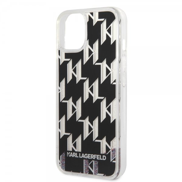 Karl Lagerfeld iPhone 14 Cover Liquid Glitter Monogram Sort