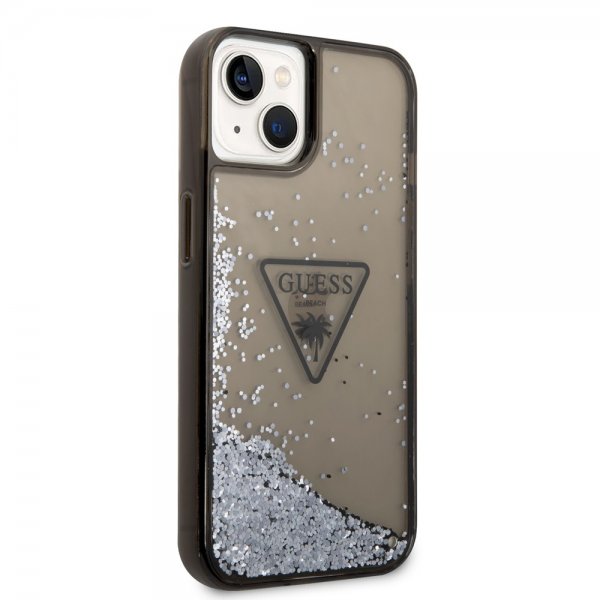 Guess iPhone 14 Cover Liquid Glitter Translucent Sort