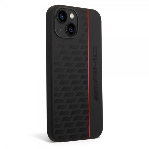 AMG iPhone 14 Cover Liquid Silicone Carbon Pattern Sort