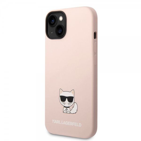 Karl Lagerfeld iPhone 14 Cover Liquid Silicone Choupette Rosa