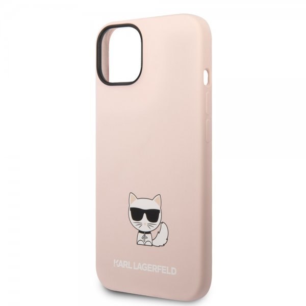 Karl Lagerfeld iPhone 14 Cover Liquid Silicone Choupette Rosa