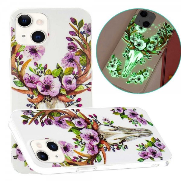 iPhone 14 Cover Motiv Blomster og Hjort
