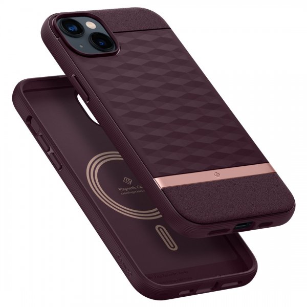 Caseology iPhone 14 Cover Parallax Mag Burgundy Bean