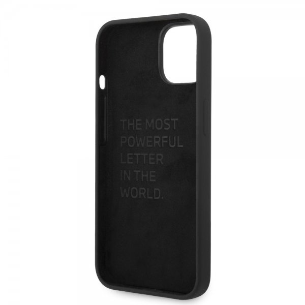 BMW iPhone 14 Cover Tricolor Line & Logo Sort