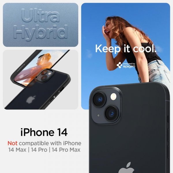 Spigen iPhone 14 Cover Ultra Hybrid Frost Black