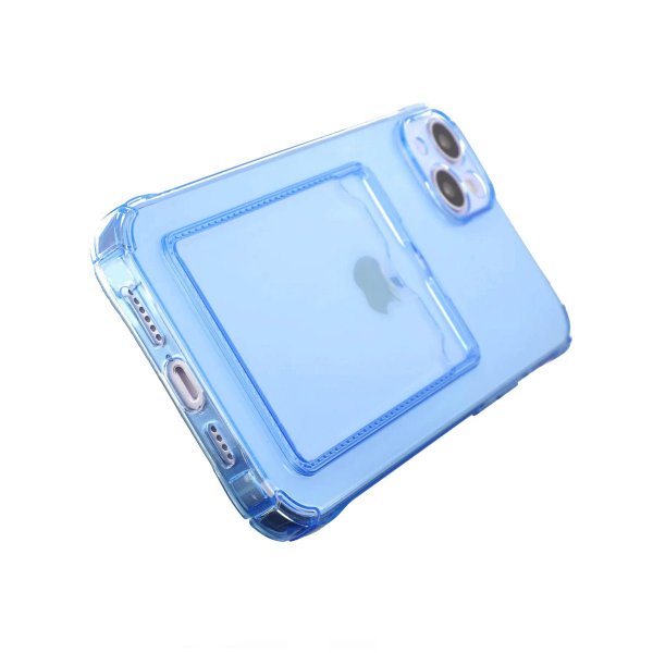 iPhone 14 Cover Kortholder Stødsikkert Blå
