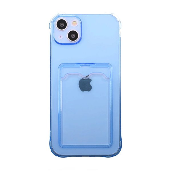 iPhone 14 Cover Kortholder Stødsikkert Blå