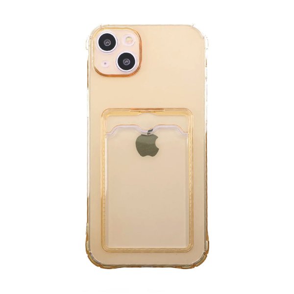 iPhone 14 Cover Kortholder Stødsikkert Gul