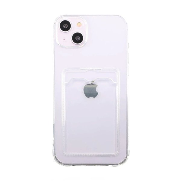 iPhone 14 Cover Kortholder Stødsikkert Transparent